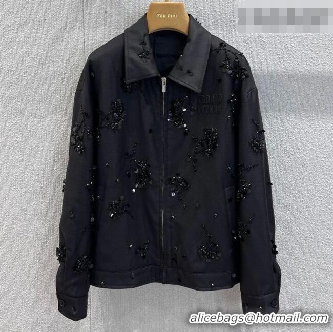 Luxury Cheap Miu Miu Charm Jacket MM0222 Black 2026