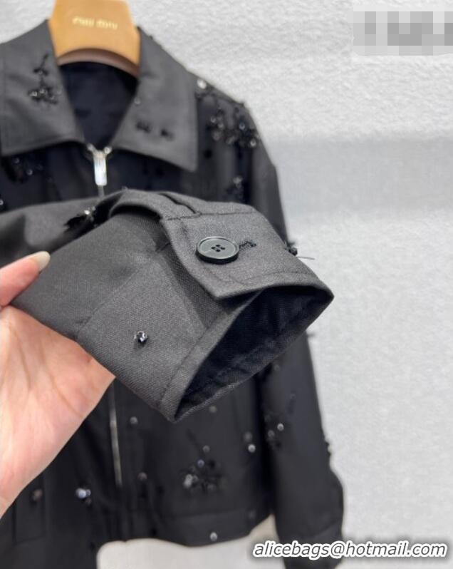 Luxury Cheap Miu Miu Charm Jacket MM0222 Black 2026