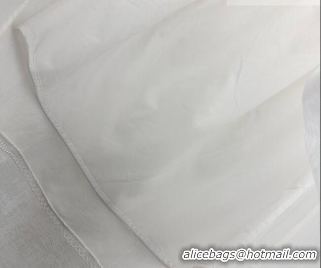 ​Famous Brand Miu Miu Linen Cotton Shirt and Skirt Set MM020618 White 2026