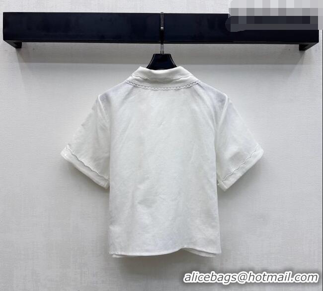 ​Famous Brand Miu Miu Linen Cotton Shirt and Skirt Set MM020618 White 2026