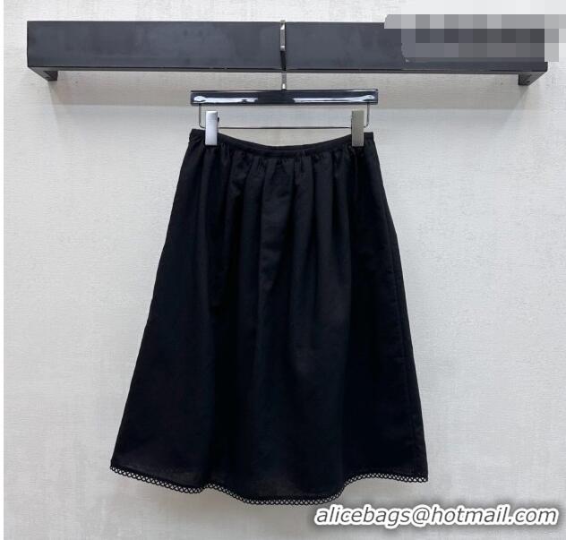 ​Buy New Cheap Miu Miu Linen Cotton Shirt and Skirt Set MM020618 Black 2026