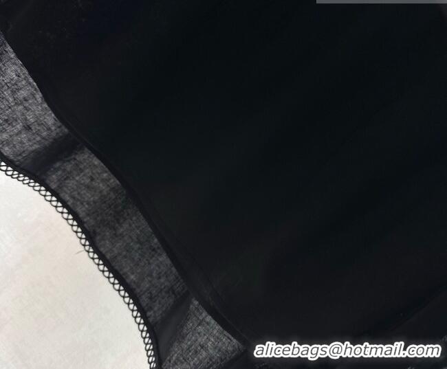 ​Buy New Cheap Miu Miu Linen Cotton Shirt and Skirt Set MM020618 Black 2026