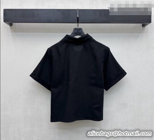 ​Buy New Cheap Miu Miu Linen Cotton Shirt and Skirt Set MM020618 Black 2026