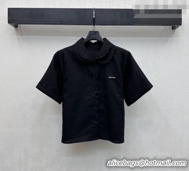 ​Buy New Cheap Miu Miu Linen Cotton Shirt and Skirt Set MM020618 Black 2026