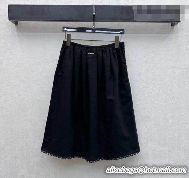 ​Buy New Cheap Miu Miu Linen Cotton Shirt and Skirt Set MM020618 Black 2026