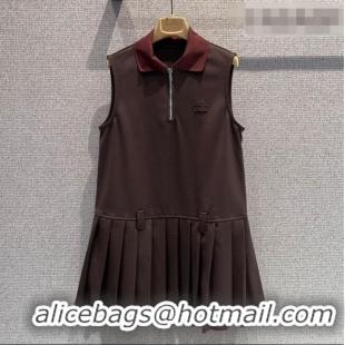 Luxury Discount Miu Miu Wool Dress MM020624 Brown 2026