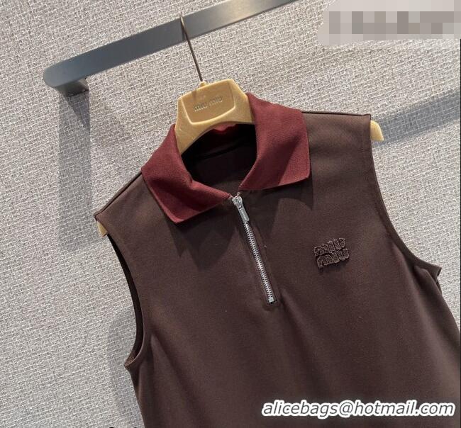 Luxury Discount Miu Miu Wool Dress MM020624 Brown 2026