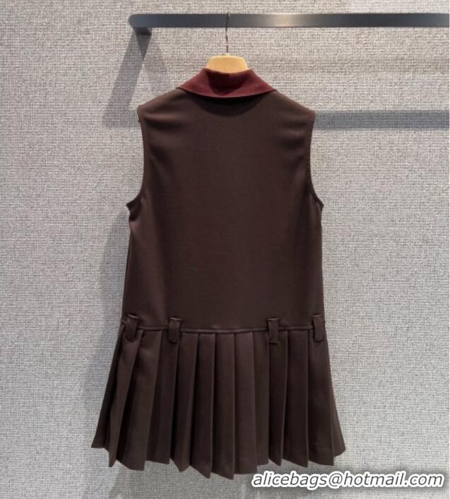 Luxury Discount Miu Miu Wool Dress MM020624 Brown 2026