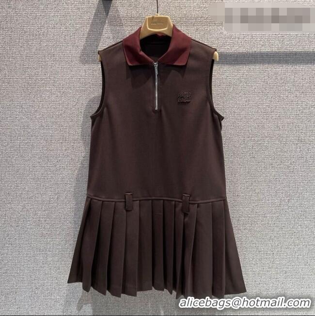 Luxury Discount Miu Miu Wool Dress MM020624 Brown 2026