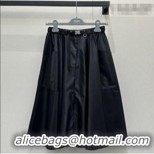 Famous Brand Prada Nylon Skirt PR011302 Black 2026