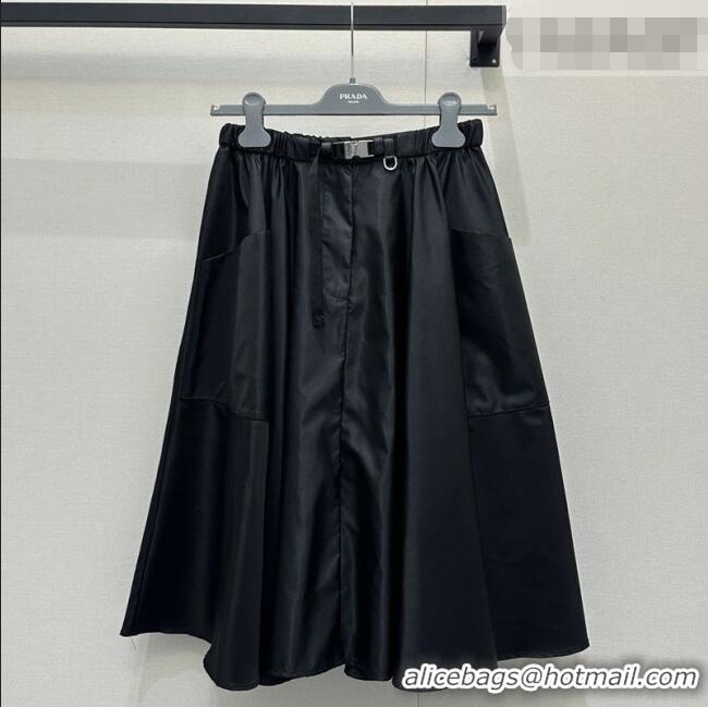 Famous Brand Prada Nylon Skirt PR011302 Black 2026
