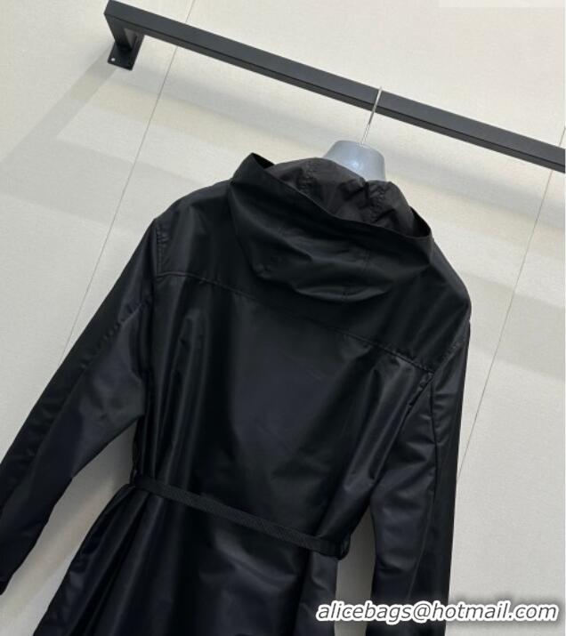 Low Cost Prada Nylon Coat PR020640 Black 2026