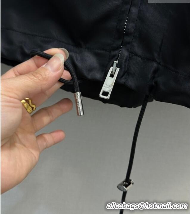 Low Cost Prada Nylon Coat PR020640 Black 2026