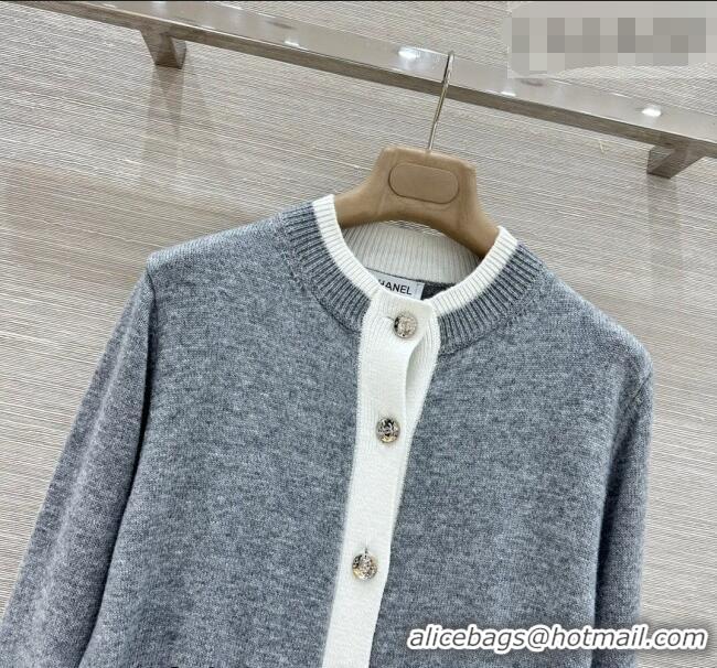 ​Super Quality Chanel Cashmere Cardigan CH020601 Grey 2026