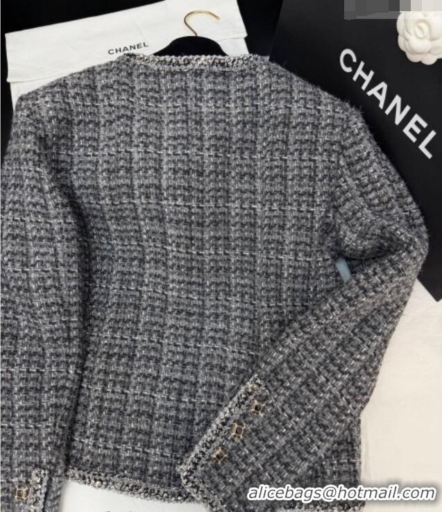 Fashion Discount Chanel Tweed Cardigan CH020602 Grey 2026