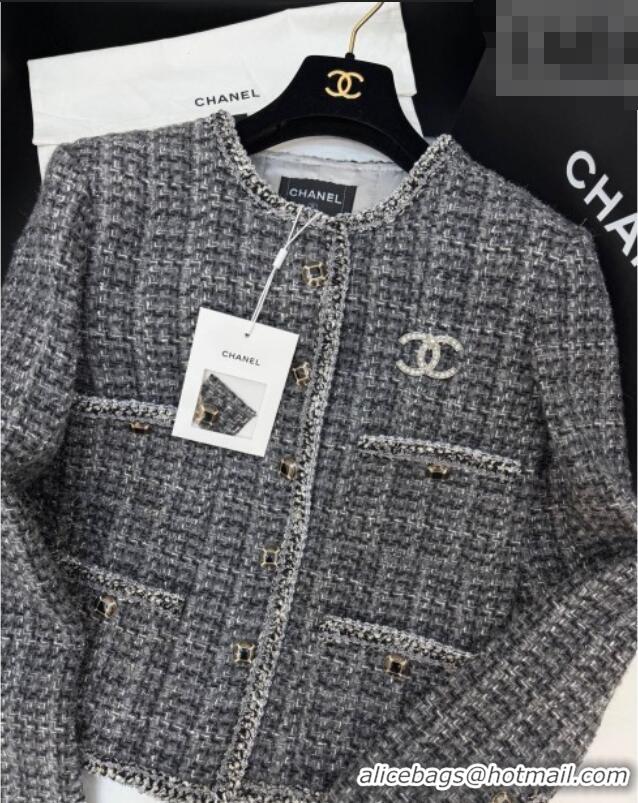 Fashion Discount Chanel Tweed Cardigan CH020602 Grey 2026