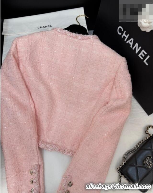 ​Best Price Chanel Tweed Cardigan CH020602 Light Pink 2026