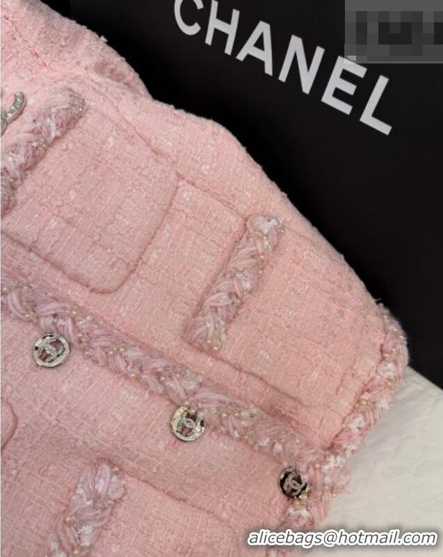 ​Best Price Chanel Tweed Cardigan CH020602 Light Pink 2026