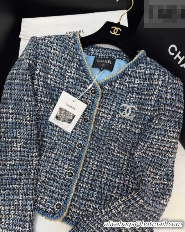 Pretty Style Chanel Tweed Cardigan CH020602 Blue 2026