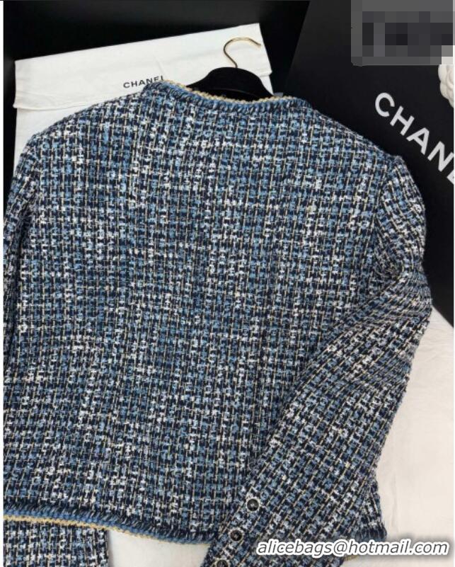 Pretty Style Chanel Tweed Cardigan CH020602 Blue 2026