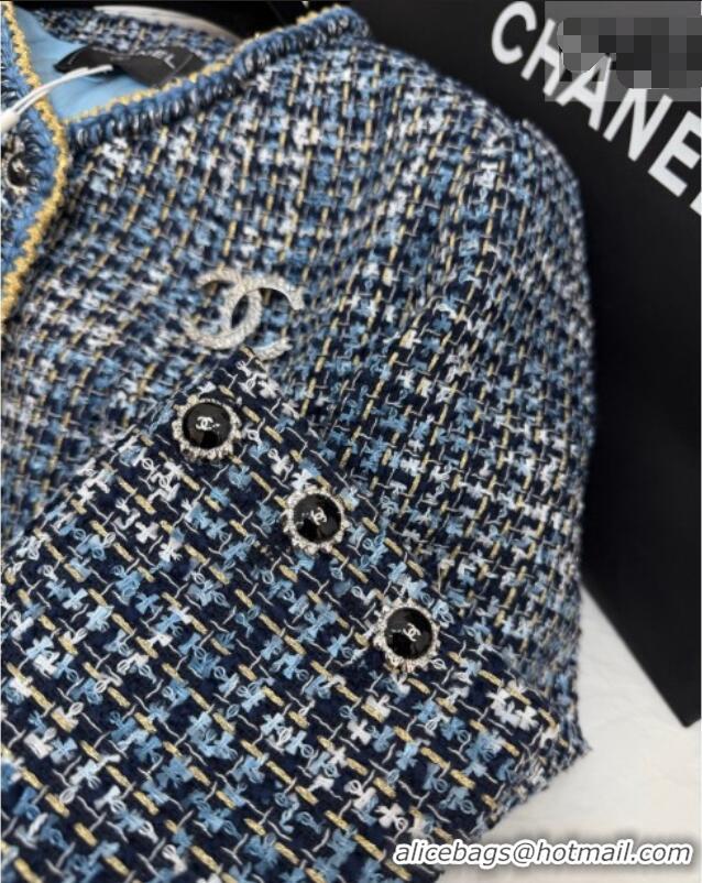 Pretty Style Chanel Tweed Cardigan CH020602 Blue 2026