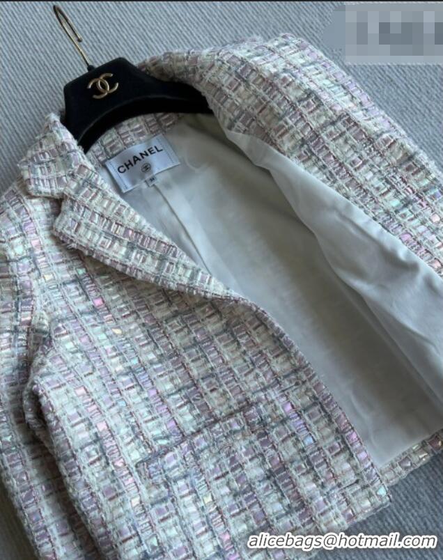 Best Product Chanel Tweed Cardigan CH020602 Purple 2026