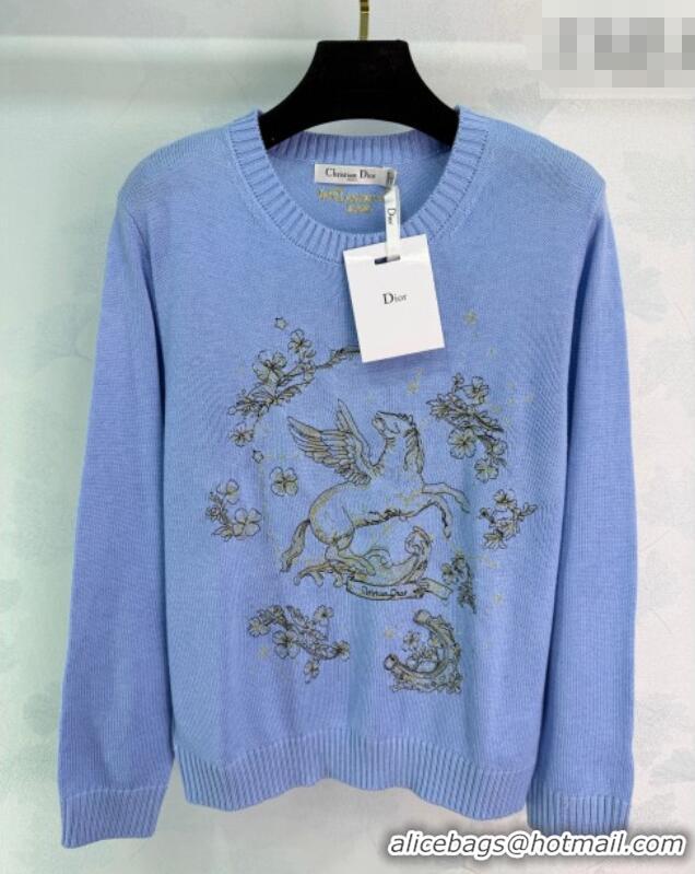 ​Top Grade Dior Embroidered Sweater DR020602 Blue 2026