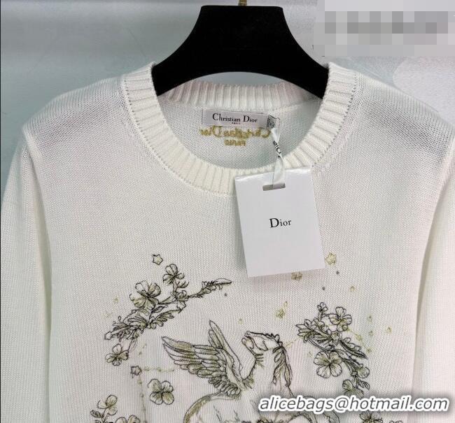 ​Top Design Dior Embroidered Sweater DR020602 White 2026
