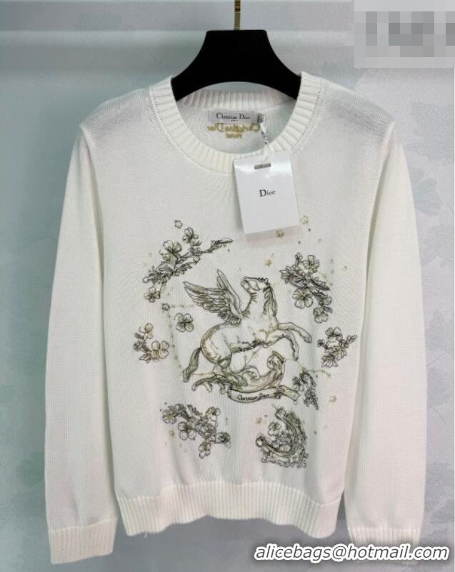 ​Top Design Dior Embroidered Sweater DR020602 White 2026