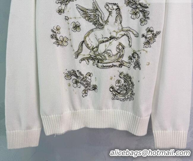 ​Top Design Dior Embroidered Sweater DR020602 White 2026