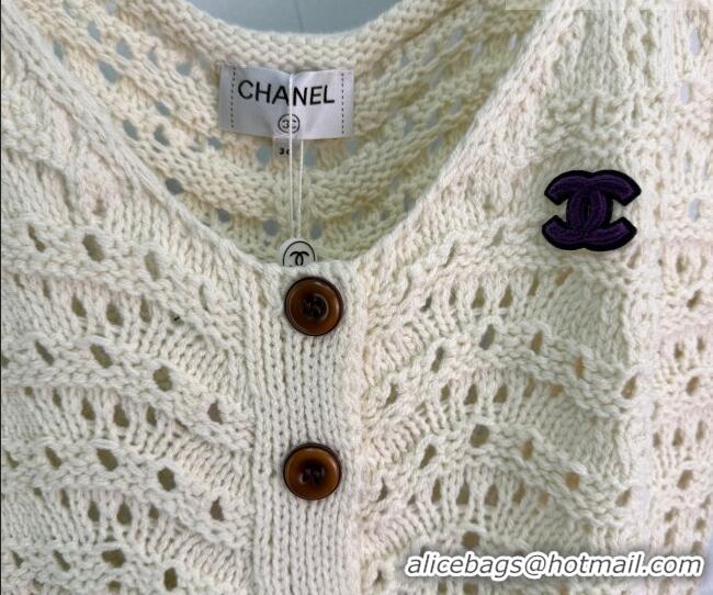 Super Quality Chanel Wool Knit Vest CH020636 White 2026