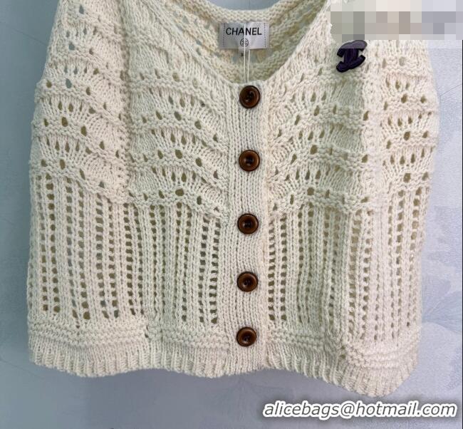 Super Quality Chanel Wool Knit Vest CH020636 White 2026