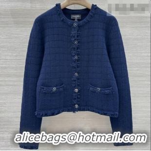 Buy Inexpensive Chanel Cashmere Cardigan CH020650 Navy Blue 2026