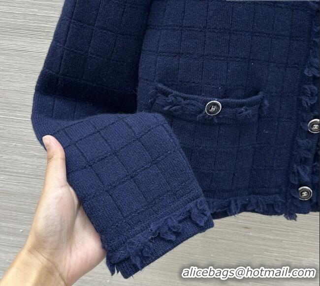 Buy Inexpensive Chanel Cashmere Cardigan CH020650 Navy Blue 2026