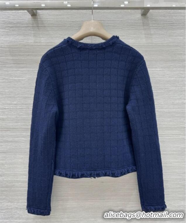 Buy Inexpensive Chanel Cashmere Cardigan CH020650 Navy Blue 2026