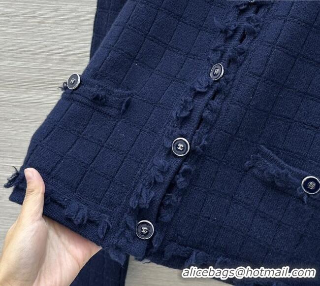 Buy Inexpensive Chanel Cashmere Cardigan CH020650 Navy Blue 2026