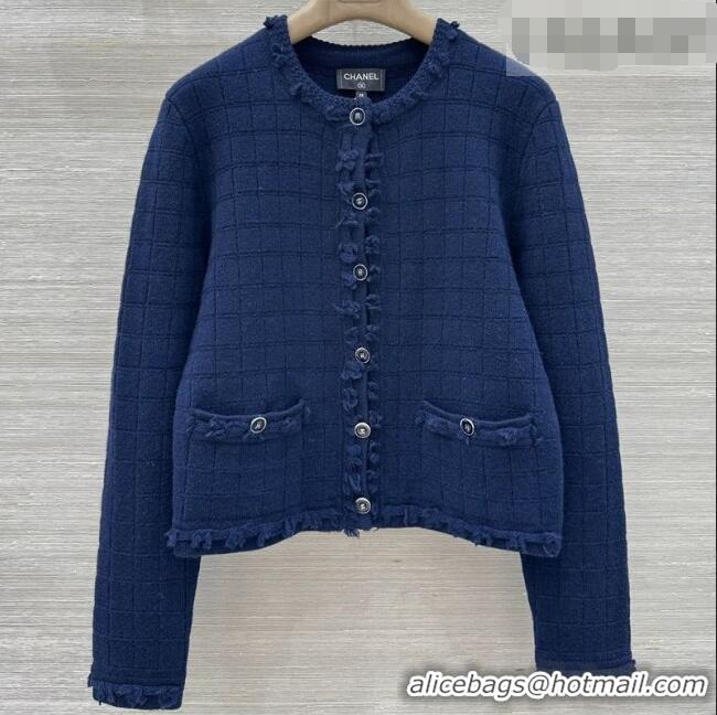 Buy Inexpensive Chanel Cashmere Cardigan CH020650 Navy Blue 2026