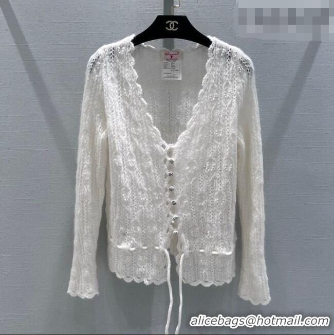 ​Reasonable Price Chanel Cashmere Cardigan CH020651 White 2026