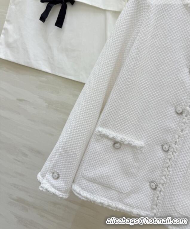 Luxury Discount Chanel Tweed Jacket CH020652 White 2026