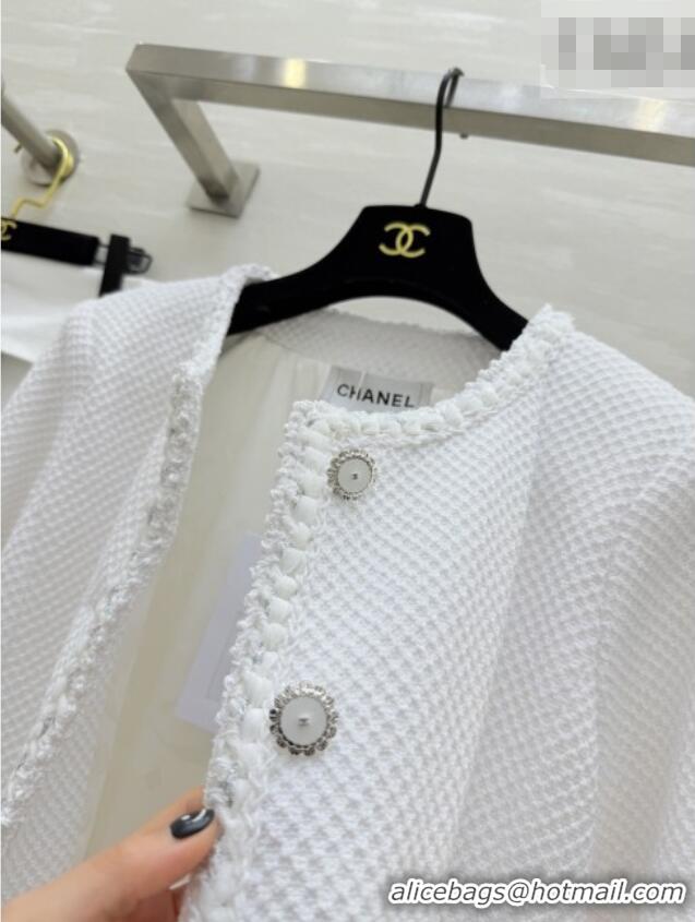 Luxury Discount Chanel Tweed Jacket CH020652 White 2026
