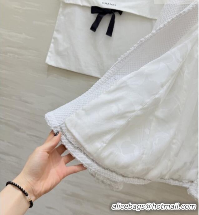 Luxury Discount Chanel Tweed Jacket CH020652 White 2026