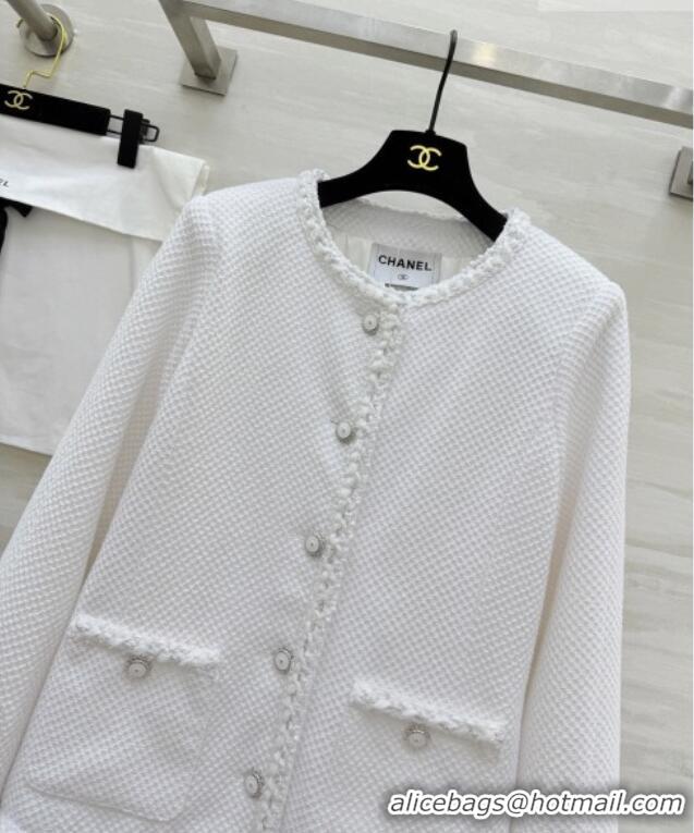 Luxury Discount Chanel Tweed Jacket CH020652 White 2026