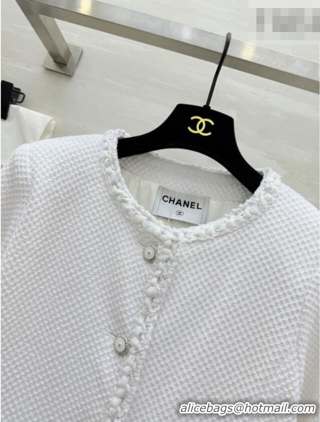 Luxury Discount Chanel Tweed Jacket CH020652 White 2026