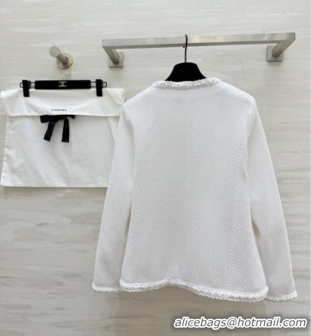 Luxury Discount Chanel Tweed Jacket CH020652 White 2026
