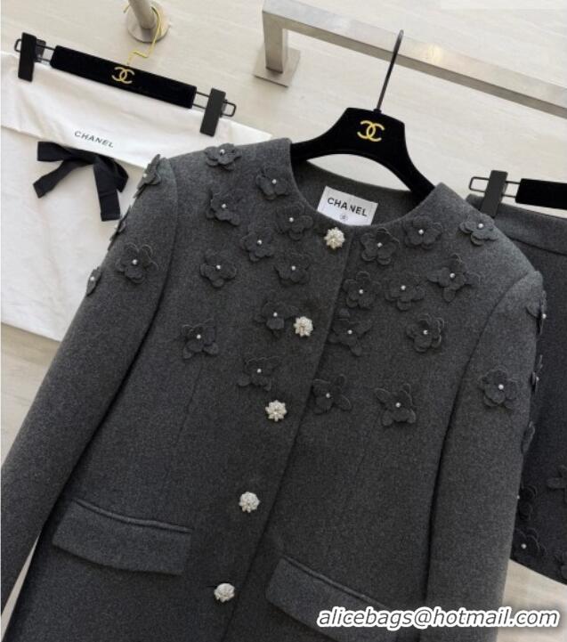 Grade Quality Chanel Jacket and Skirt Set CH020656 Grey 2026