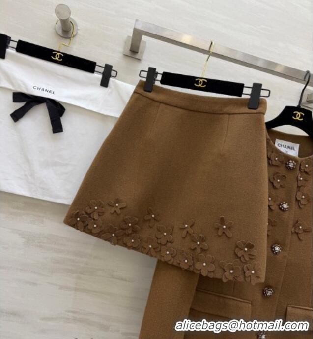 Buy Discount Chanel Jacket and Skirt Set CH020656 Brown 2026