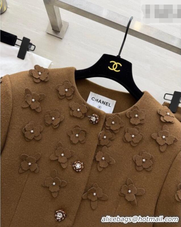 Buy Discount Chanel Jacket and Skirt Set CH020656 Brown 2026