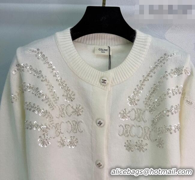 Good Taste Celine Wool Cardigan with Sequins CE020601 White 2026