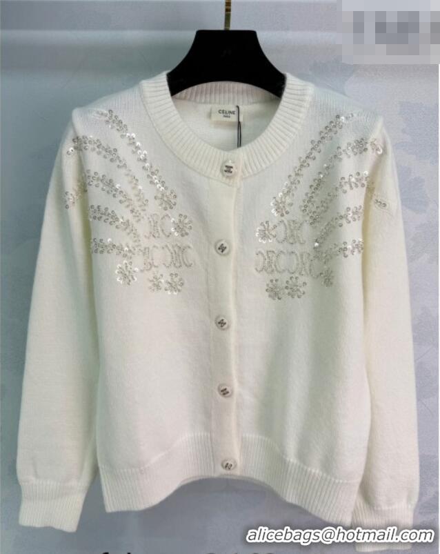 Good Taste Celine Wool Cardigan with Sequins CE020601 White 2026