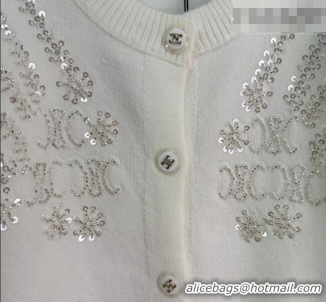 Good Taste Celine Wool Cardigan with Sequins CE020601 White 2026